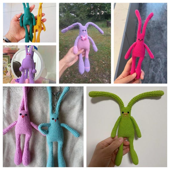 愛らしい耳の長いウサギのかぎ針編みパターン - DIY編みぐるみ - Etsy 日本