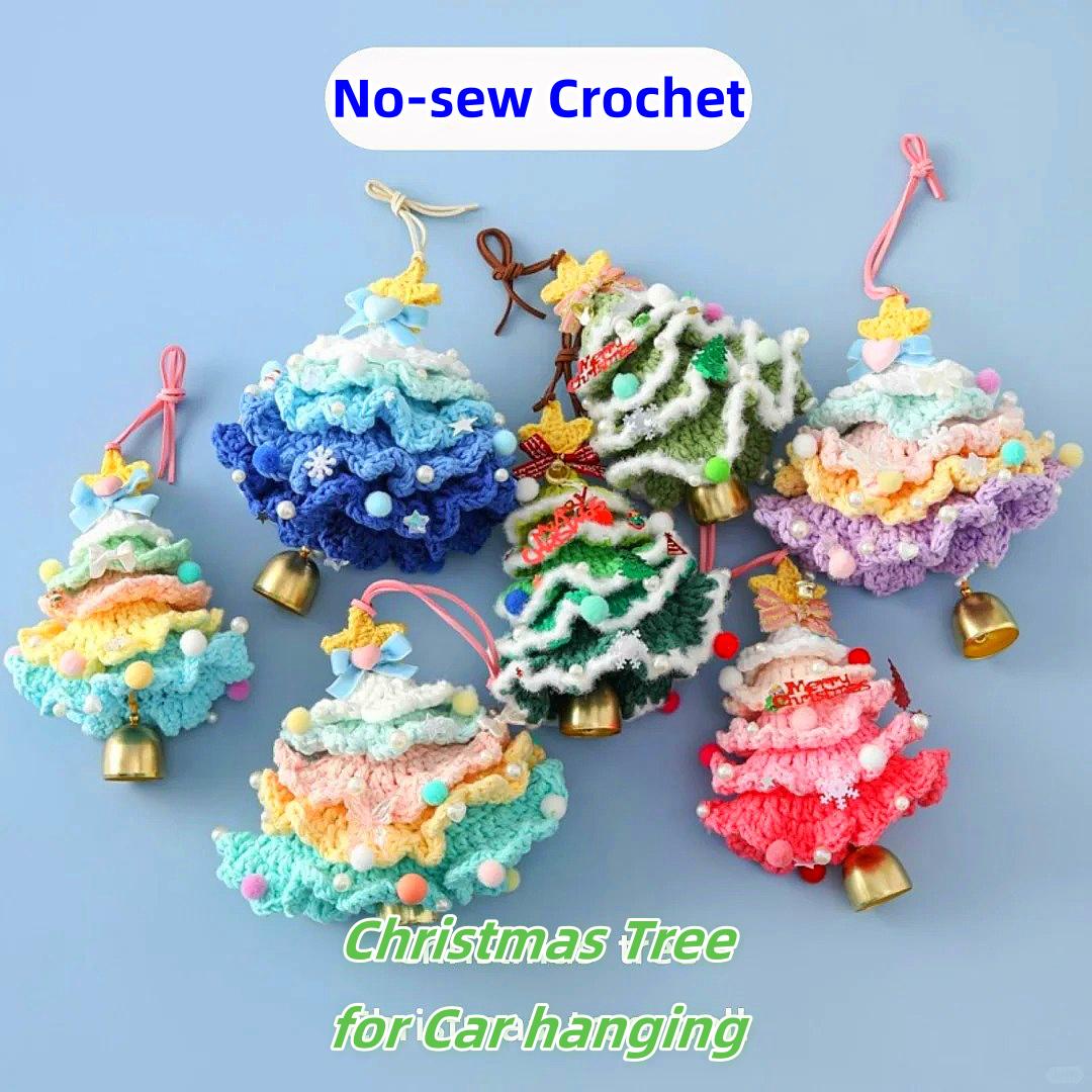 3in1 Christmas Tree Crochet Pattern Set - Colorful Jenga Tree, Key