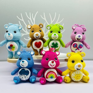 Schema per orsetto all'uncinetto - 20 orsetti Amigurumi Istruzioni, Tenderheart Bear, Cheer Bear fai da te