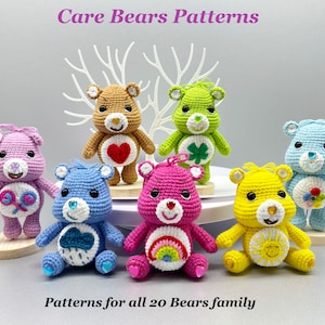 Adorabile modello all'uncinetto per orsetti - 20 in 1 orsetti amigurumi in formato PDF con istruzioni passo passo