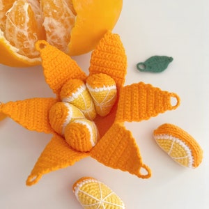 Modèle de pendentif bohème au crochet dans un joli orange Téléchargement immédiat image 6