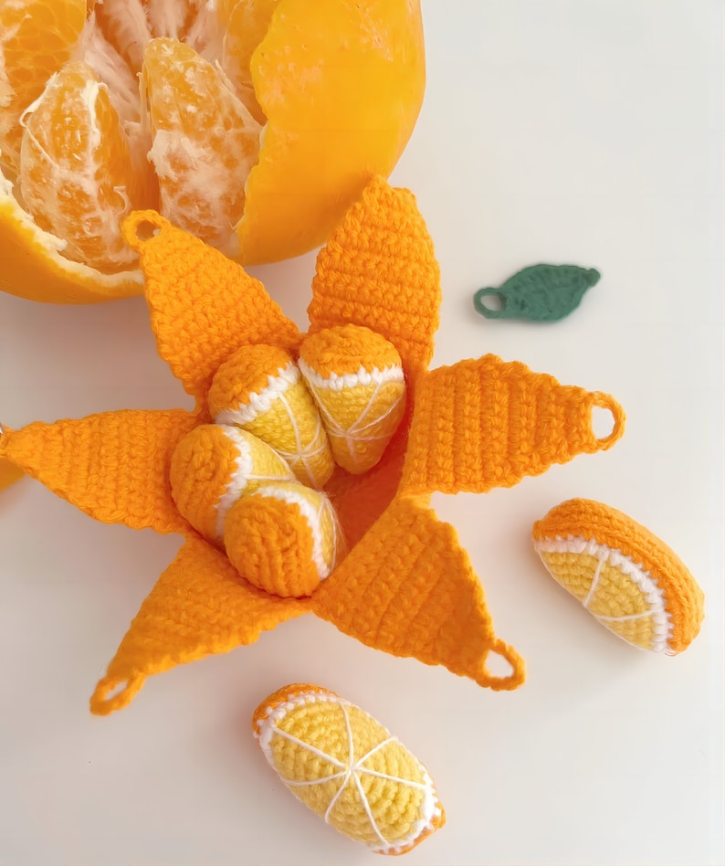 Modèle de pendentif bohème au crochet dans un joli orange Téléchargement immédiat image 6