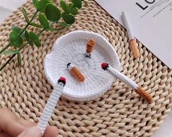 Tutoriel au crochet facile à suivre : modèle de cigarettes et de cendriers