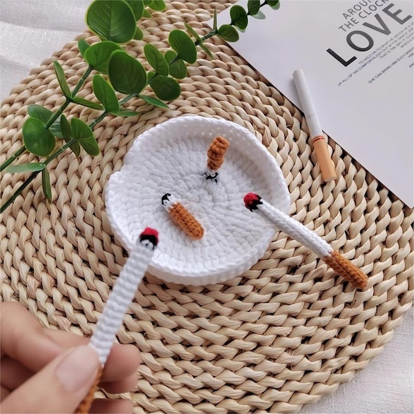 Easy-to-Follow Crochet Tutorial: Cigarette and Ashtray Pattern