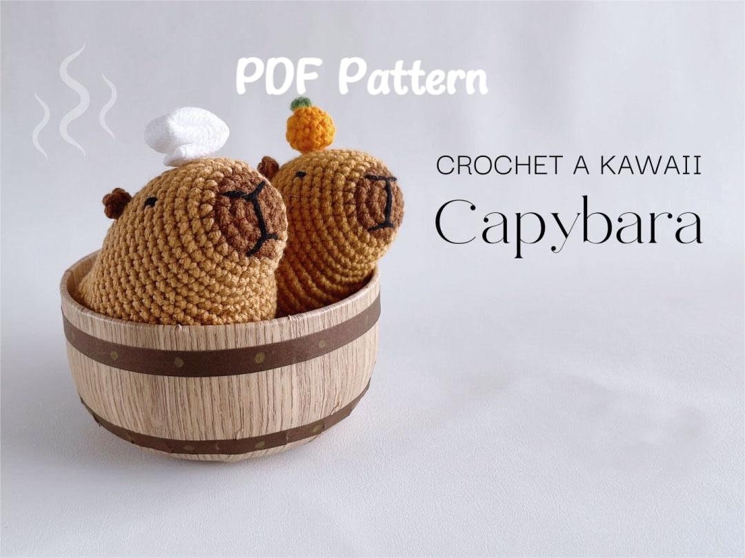 READY to SHIP Amigurumi Capybara Crochet Guinea Pig Plush, Cute