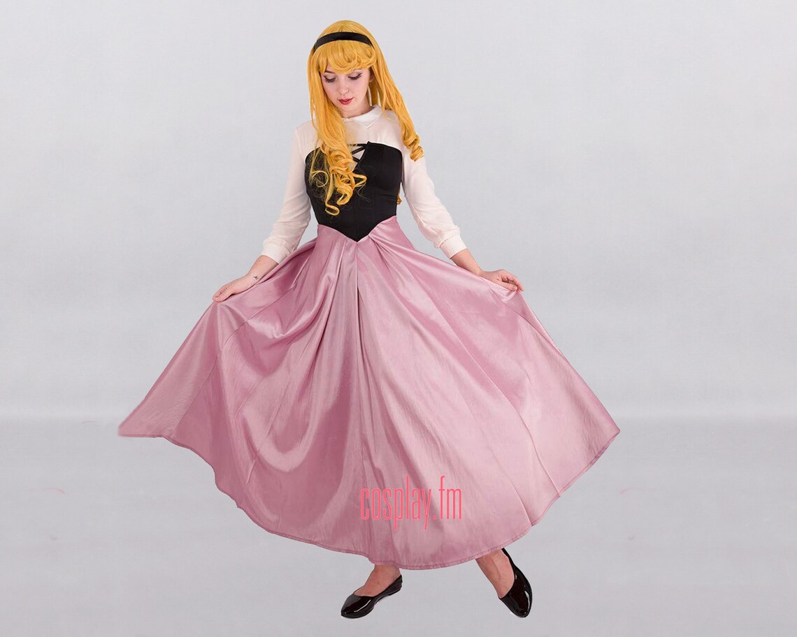 Aurora Peasant Dress Briar Rose Costume Outfit With Shawl Etsy