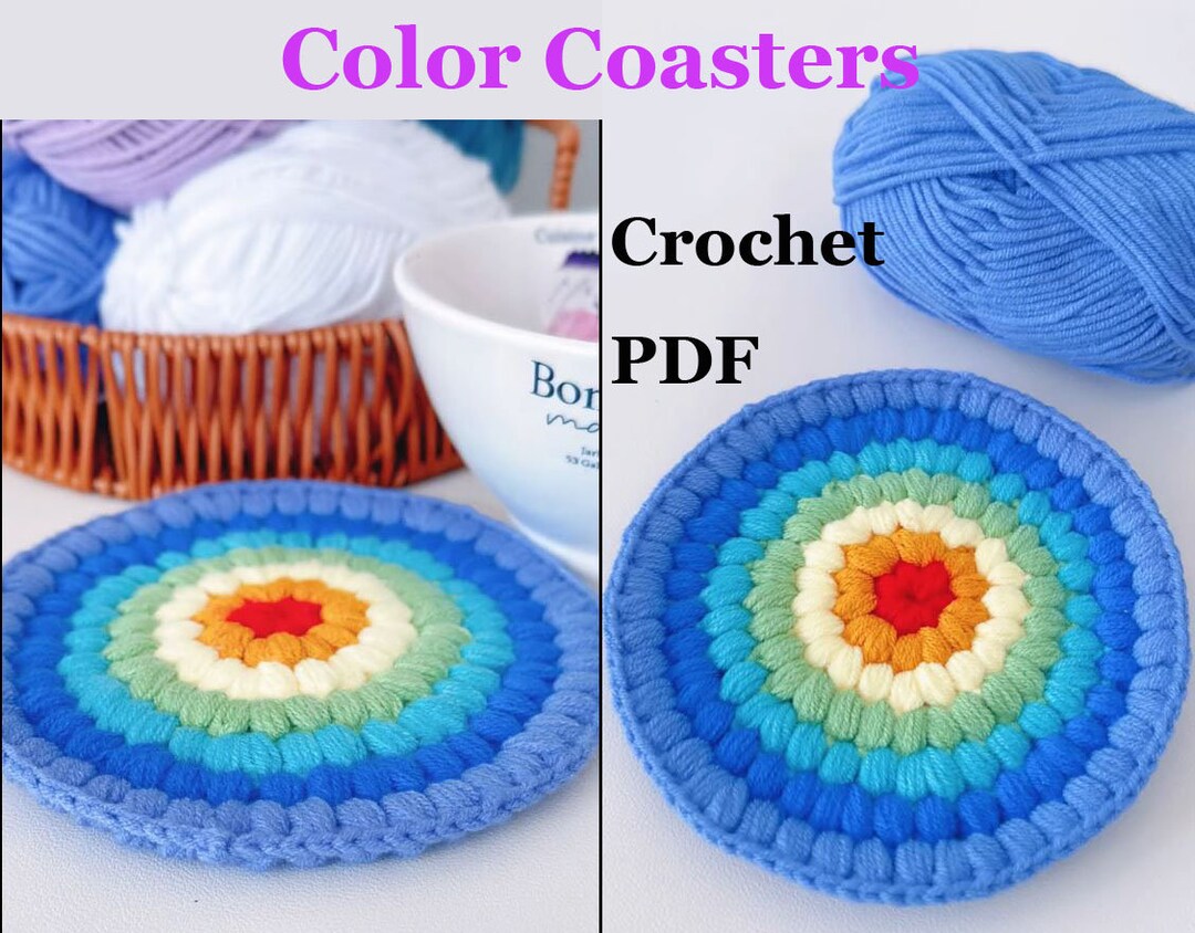 Colorful Coasters Crochet Pattern – DIY Home Decor (PDF Pattern) - Etsy