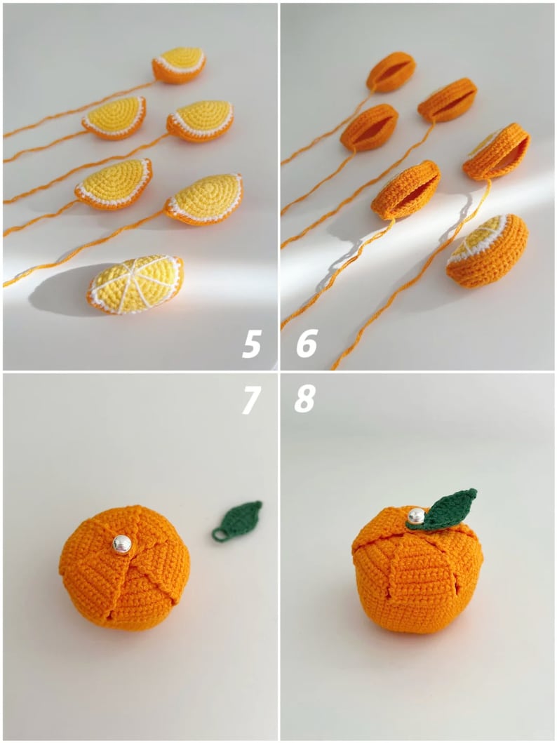 Modèle de pendentif bohème au crochet dans un joli orange Téléchargement immédiat image 8