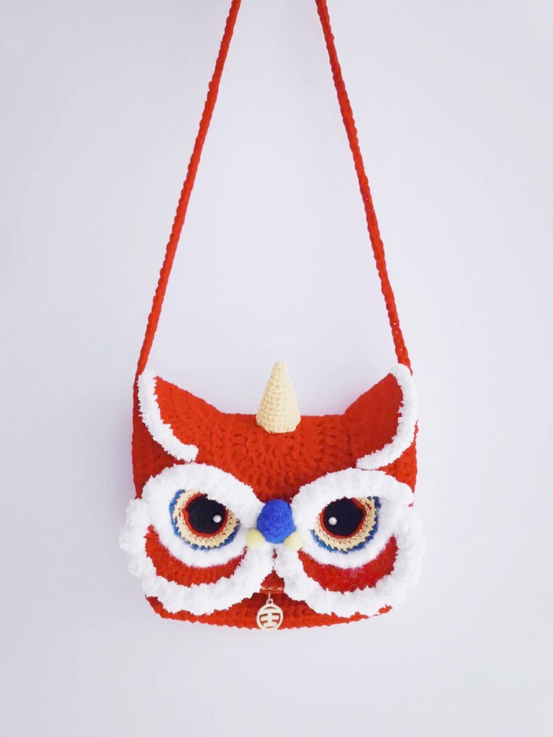DIY Tanzender Löwe Tasche Häkelanleitung für Lunar New Year Feier