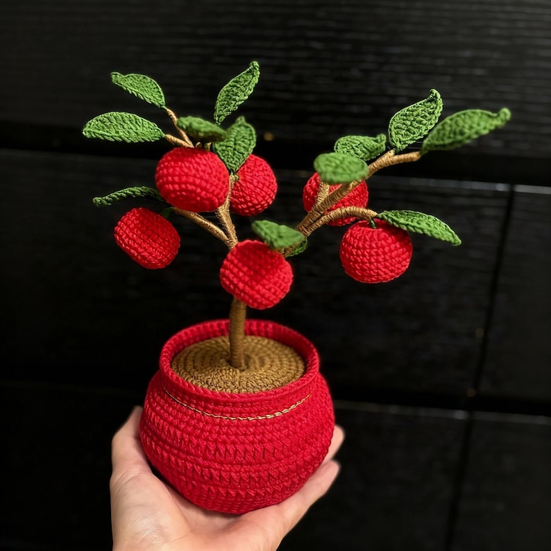 Crochet Potted Fruit Tree | Amigurumi Orange & Apple (PDF Pattern) - Etsy