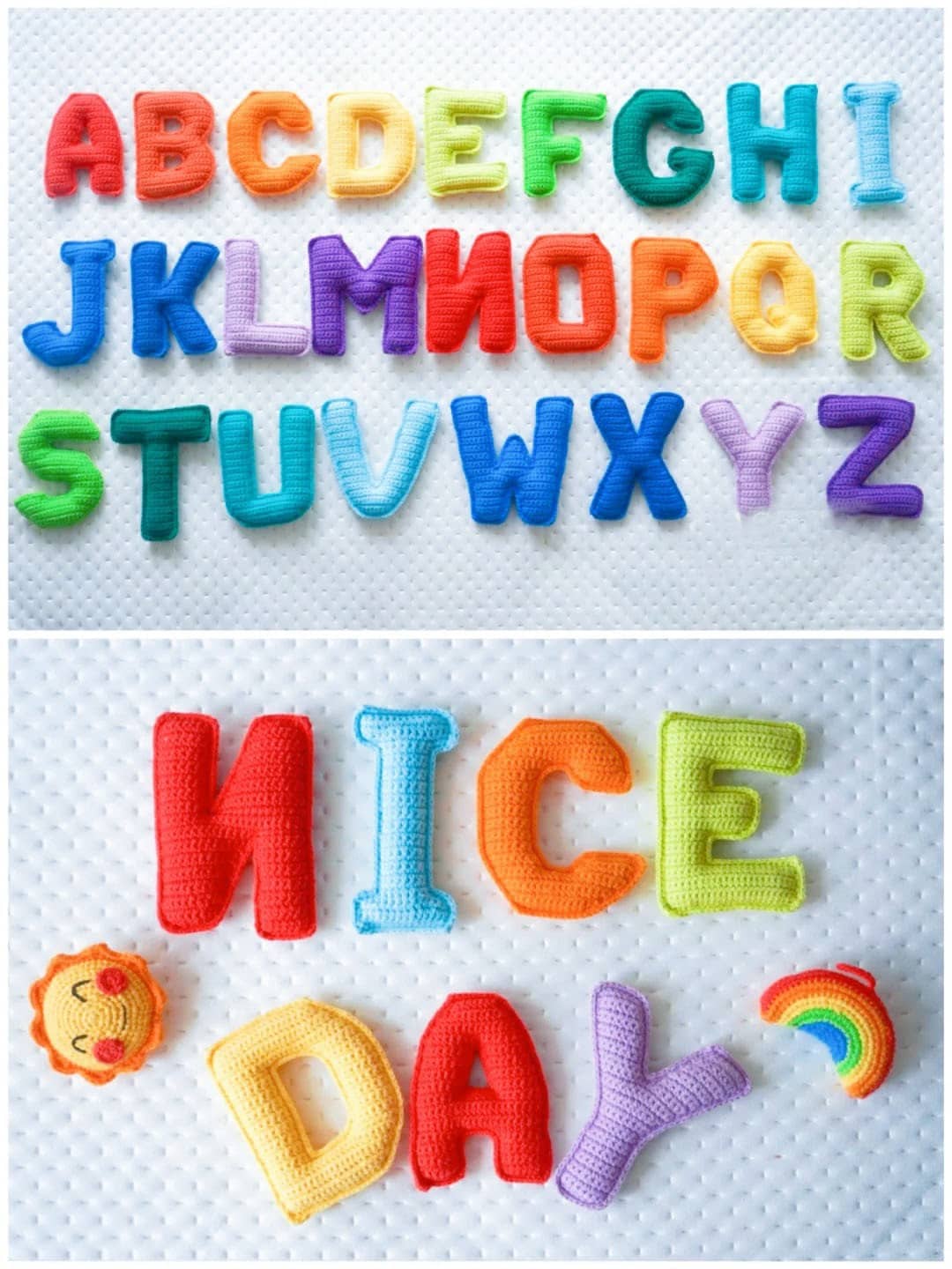 Vibrant Colorful Alphabet Crochet Pattern: Perfect Child's Toy for Learning and Play