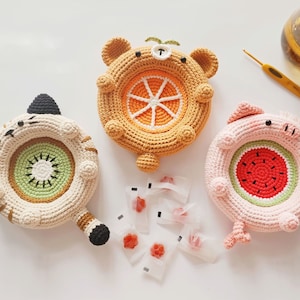 Adorable Animal Hug Cup Crochet Pattern - Bear, Pig, Cat Included as Coaster, Holder, Storage