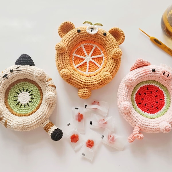 Adorable Animal Hug Cup Crochet Pattern - Bear, Pig, Cat Included as Coaster, Holder, Storage