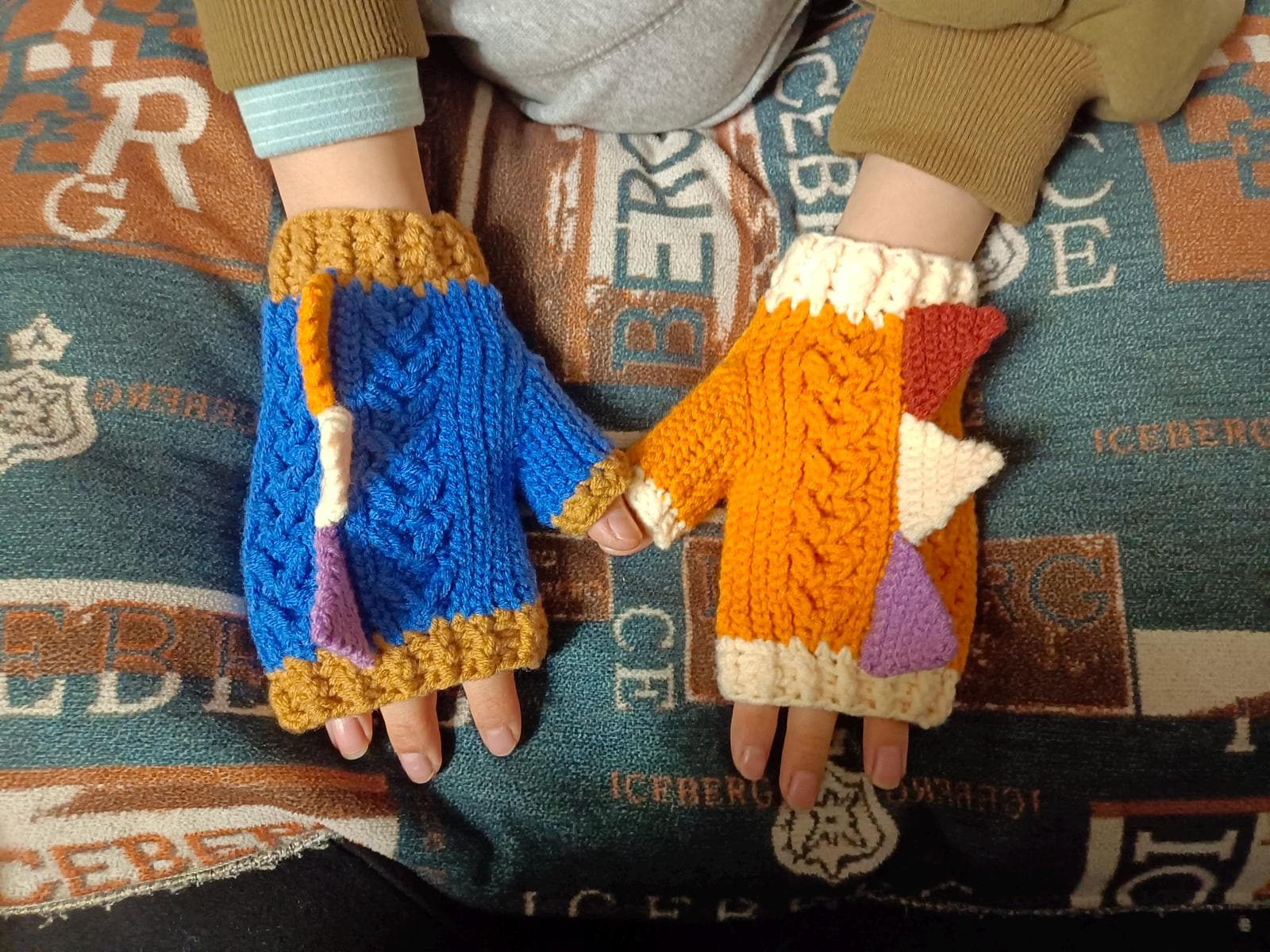 Gants Laine Enfant Gants Dinosaures Tricotés Extensibles Hiver