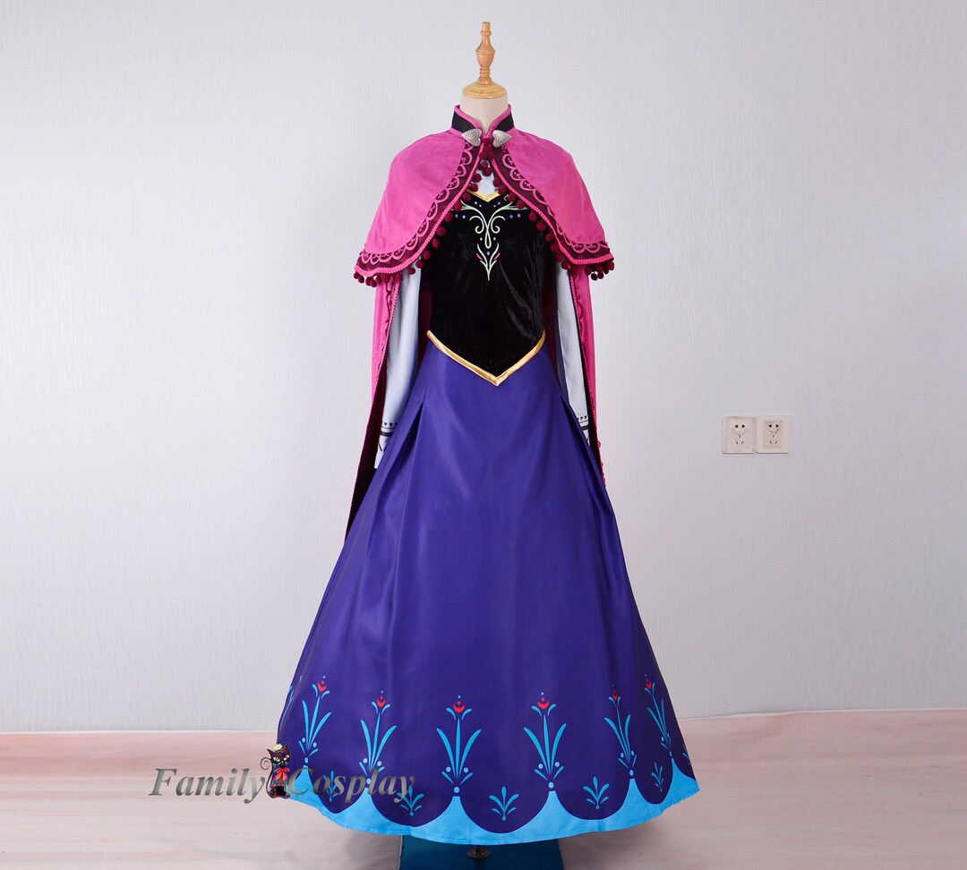 Frozen Anna Queen Cosplay Costume Anna Embroidery Suit Etsy