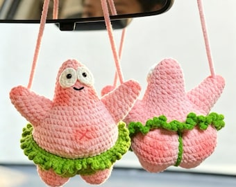 Peach Booty Starfish Amigurumi Crochet Pattern , Fun Sea star Car Hanging Decor, Bag Charm & Keychain Christmas gift Digital PDF