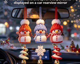 2‑in‑1 Christmas Snowman Crochet Pattern PDF | Amigurumi Hanging Ornament, Spiral Tree Snowflake Pendant, Winter Holiday Decor