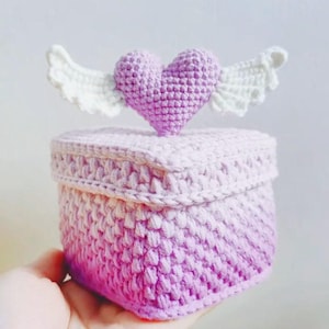 Crochet Pattern for Angel Wing Love Storage - Unique Home Decor
