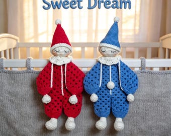 Granny Square Baby Lovey Crochet Pattern, Sleeping Baby Comfort Doll PDF sensory play, or as a baby shower gift