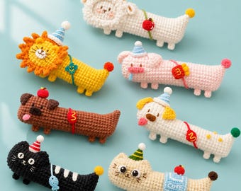 Ugly-Cute Mini Animal Charms Crochet Pattern PDF – 6 in 1 Fun Amigurumi Bag Charms & Keychains
