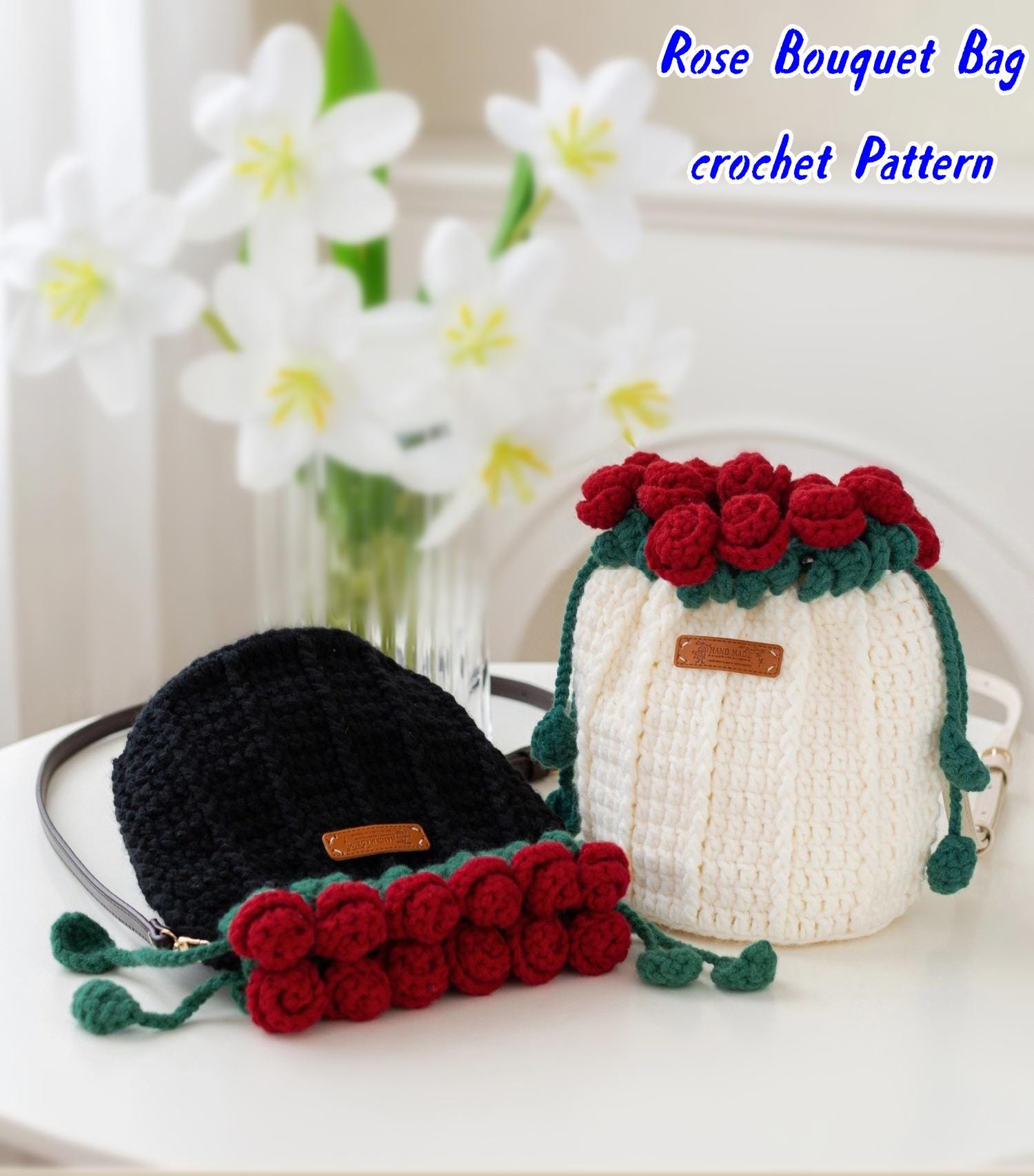 Crochet Rose Bouquet Bag Pattern – Elegant Floral Tote PDF Guide (US Terms)