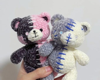 Patch and Gradient Bear Amigurumi Crochet Pattern - Instant Download