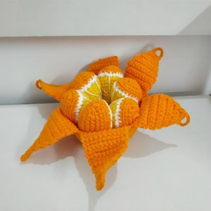 Modèle de pendentif bohème au crochet dans un joli orange Téléchargement immédiat image 5