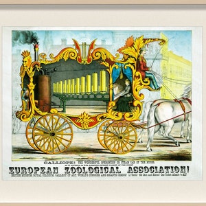 Vintage Circus Poster: 1874 Chromolithograph Calliope Art Print