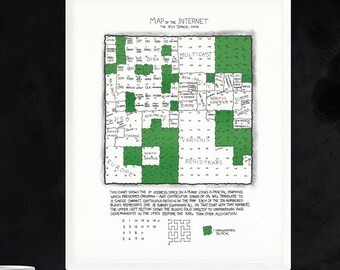 2006 Internet Map Poster: Vintage Web Connection Art Print