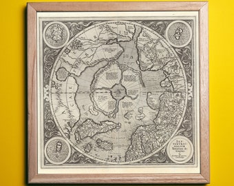 Vintage Arctic Map Print: Antique North Pole Wall Art