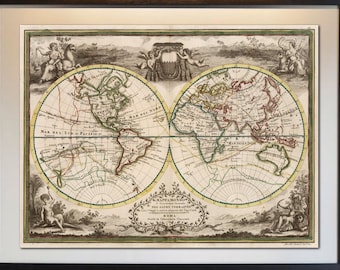 1788 Vintage World Map Print: Antique Wall Decor