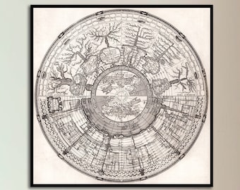 1721 Roman Empire Map Print: Ancient Rome Circle Wall Art