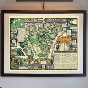 1930 Boston Map Print - Affiche vintage Boston Common - Beacon Hill Print - Boston Print Wall Art - Boston Poster - Carte picturale Wall Decor