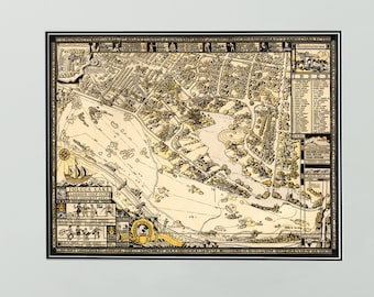 1936 Toluca Lake Map Print: Vintage California Lakeside Golf Club