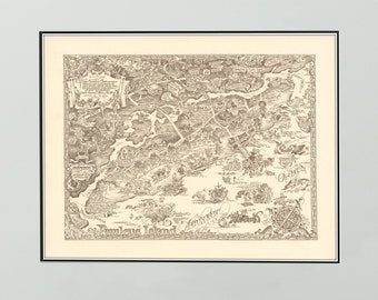 1970 Pawleys Island Map: Vintage South Carolina Pictorial Print