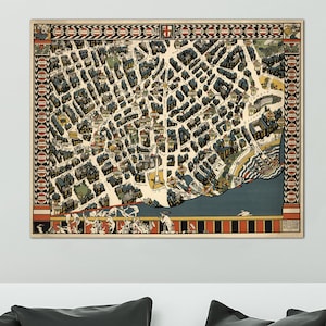 Carte du London Theatreland de 1915 - Théâtres de Londres vintage Poster Map Print - London Pictorial Wall Map - Map Reproduction - Map Poster Art