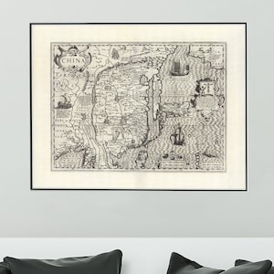 1607 Vintage China Karte - China Karte Poster Druck - Vintage Wand Dekor Karte Kunst - Chinesische Antike Home Dekor - China Karte Reproduktion Druck