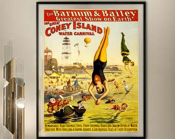 Barnum & Bailey Circus Poster: Coney Island Water Carnival Art Print