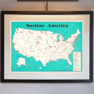 1979 Nuclear Amerika Karte - Vintage USA Nuclear Poster Print - Militärkarte - Nuklearwaffen & Ziele Karte - Wanddeko Karte Kunst - USA Karte