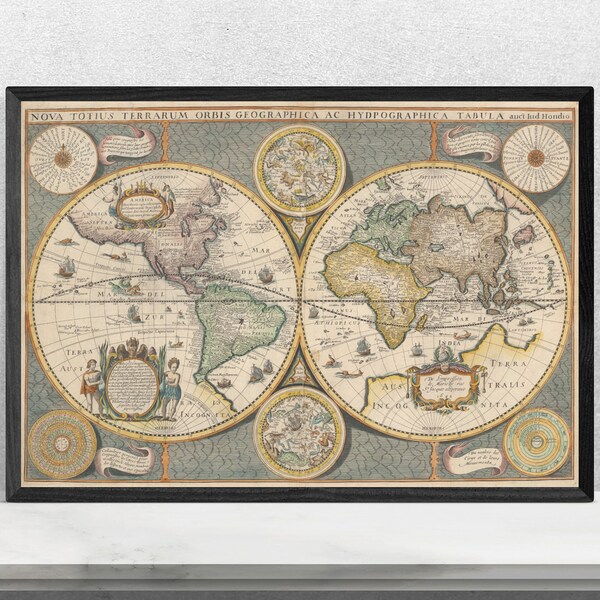 Vintage World Map Etsy