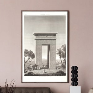 1822 Ägypten Poster Druck - Tempel von Hathor * Dendera Poster Kunst - Antikes Ägypten Print - Ägyptisches Wanddekor - Nilfluss Historischer Druck