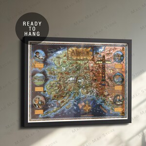 1964 Alaska Map Print: Vintage Pictorial Far North Frontier