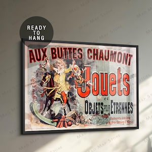 Póster francés vintage de 1885 - Impresión de póster de Friends - Aux Buttes Chaumont Jouets - Apartamento de Mónica - Arte mural de Friends - Arte francés enmarcado