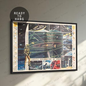 1959 Exploration of Space Poster: Vintage Solar System Print