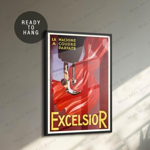 1920&#39;s Vintage French Poster - Friends Poster Print - Rachel&#39;s Excelsior Poster - Monica&#39;s Apartment - Framed Wall Art - Canvas Wall Art