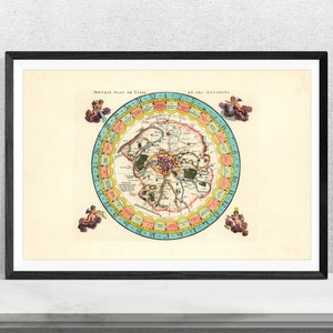 1814 Paris Mapa - Mapa mural de París antiguo - Mapa del hemisferio - Mapa del juego - Francia Mapa - Arte mural de París - Arte de impresión de carteles - Cartel vintage de París