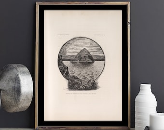 Pyramid Lake Nevada Print: 1885 Sketch Art Giclée Poster