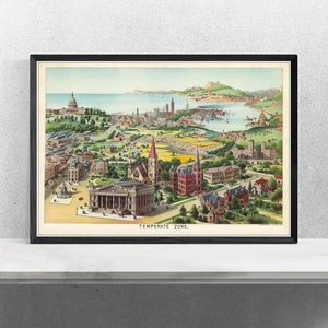 1893 Vintage Temperate Zone Poster - Yaggs Lehrposter Kunstdruck - Illustriertes Natur Poster - Vintage Poster Kunst Wanddeko