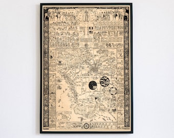 1942 Los Angeles Map: Jo Mora Vintage Historical Print
