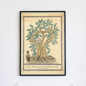 1940 Arbre d’Art Moderne - Affiche d’Art Moderne du Mid Century vintage - Gravure d’Art Moderne - Affiche Dessinée à la Main Tirage d’Art - Miguel Covarrubias Paint